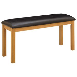 vidaXL Banca de Comedor 95 x 32 x 45 cm Madera de Roble S&oacute;lido Negro