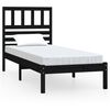 vidaXL Estructura de cama madera maciza de pino negro 75x190 cm