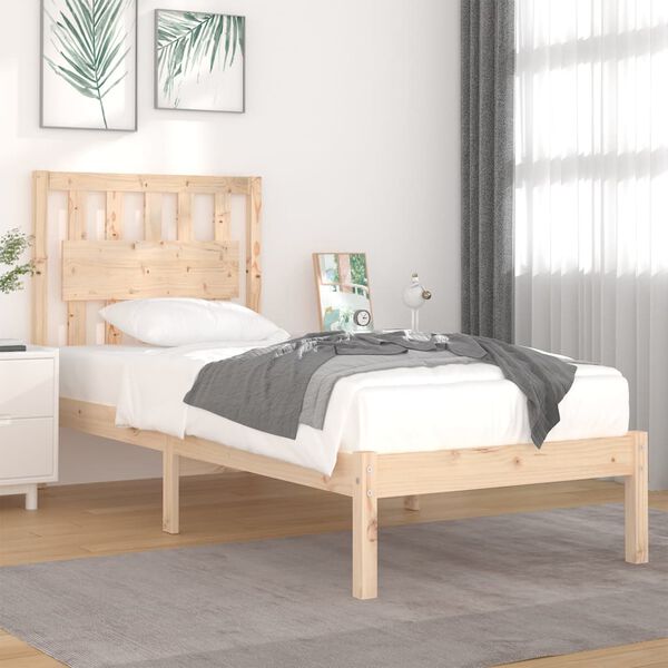 vidaXL Estructura de cama madera maciza de pino 100x200 cm