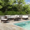 vidaXL Set muebles de jardín 9 pzas y cojines ratán sintético marrón