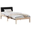 vidaXL Estructura de cama con cabecera Marr&oacute;n y negro 90 x 200 cm