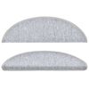 vidaXL Felpudos para escaleras (10 unidades, 56 x 17 x 3 cm, gris claro, semicirculares)