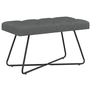 vidaXL Banco con tapicer&iacute;a con botones Gris oscuro 80 x 40 x 46 cm