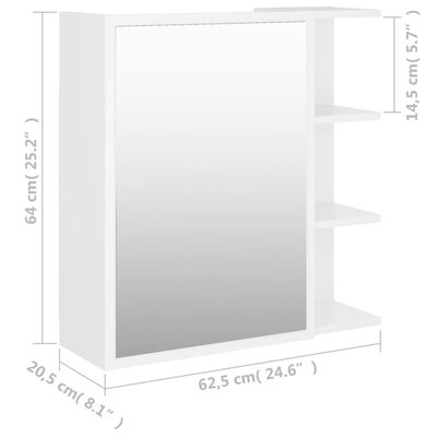 vidaXL Armario con espejo de baño madera contrachapada 62,5x20,5x64 cm