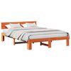 vidaXL Estructura de cama con cabecera Marr&oacute;n cera 150 x 200 cm
