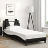 vidaXL Estructura de cama Viana sin colch&oacute;n cuero sint&eacute;tico negro y blanco 80x200 cm