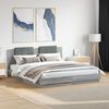 vidaXL Cama con cabecero madera ingenier&iacute;a gris Sonoma 200x200 cm