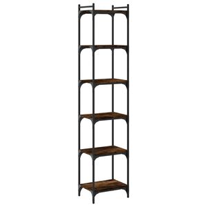 vidaXL Librer&iacute;a 6 estantes madera ingenier&iacute;a roble ahumado 40x30x188cm