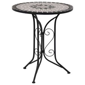 vidaXL Mesa bistro de mosaico cer&aacute;mica gris 60 cm
