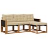 vidaXL Conjunto de sof&aacute;s de exterior con coj&iacute;n 4 pcs Natural y Beige