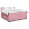 vidaXL Cama box spring con colch&oacute;n terciopelo rosa 180x200 cm