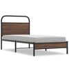 vidaXL Estructura de cama sin colch&oacute;n 107x203 cm madera marr&oacute;n roble
