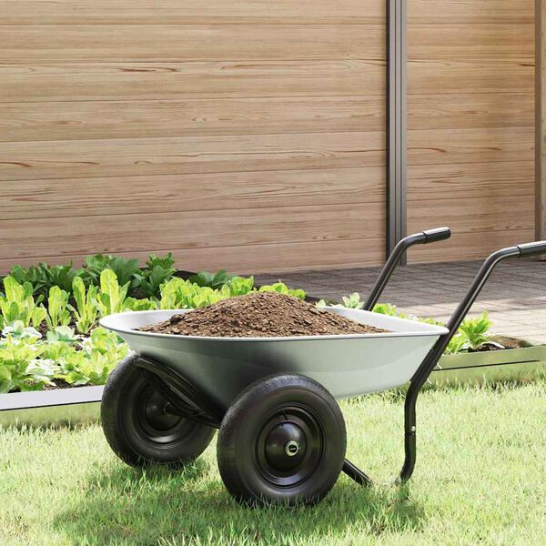 vidaXL Reemplazo de bandeja de carretilla Plateado 90 x 63 x 28 cm