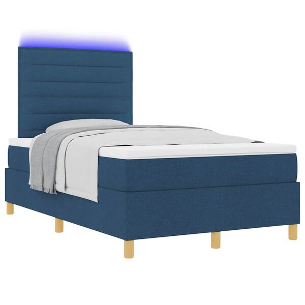 vidaXL Cama tipo Box Spring con colchón Azul 120 x 200 cm tela