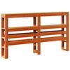 vidaXL Cabecero de cama con estantes madera maciza pino marr&oacute;n 160 cm