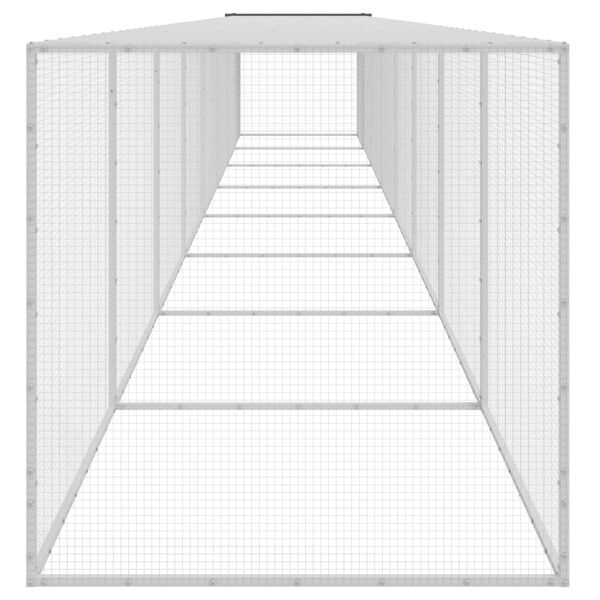 vidaXL Gallinero con techo acero galvanizado antracita 803x98x90 cm