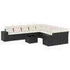 vidaXL Set de sof&aacute;s de jard&iacute;n 11 pzas y cojines rat&aacute;n sint&eacute;tico negro