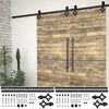 vidaXL Kit de herrajes de puertas correderas acero negro 2 uds 183 cm