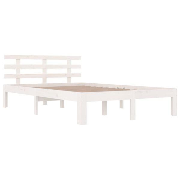 vidaXL Estructura de cama sin colchón madera maciza blanco 160x200 cm