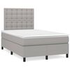 vidaXL Cama box spring con colch&oacute;n tela gris claro 120x190 cm