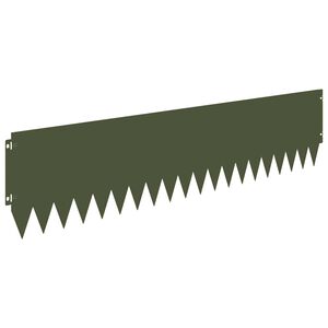 vidaXL Borde de C&eacute;sped 10 uds. 103 x 25 cm Acero Verde oliva