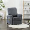 vidaXL Sillón de masaje de tela gris oscuro