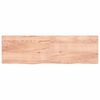 vidaXL Encimera ba&ntilde;o madera maciza tratada marr&oacute;n claro 200x60x(2-6)cm