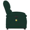 vidaXL Sill&oacute;n masaje reclinable elevable terciopelo verde oscuro