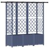 vidaXL Cama elevada con trellis y techo Gris 163,5 x 40 x 138 cm PP