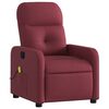 vidaXL Sill&oacute;n de masaje reclinable de tela color vino tinto