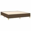vidaXL Cama box spring con colch&oacute;n tela marr&oacute;n oscuro 180x200 cm