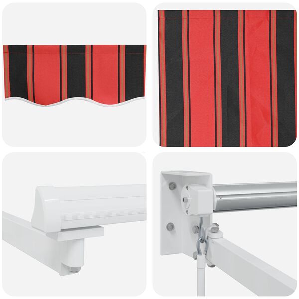 vidaXL Toldo Retr&aacute;ctil Naranja y Marr&oacute;n 300 x 250 cm Poli&eacute;ster, Metal