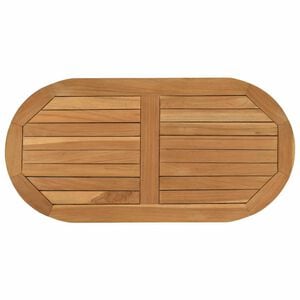 vidaXL Encimera 80 x 40 x 2,5 cm Ovalado Madera de teca maciza Natural
