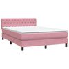 vidaXL Cama box spring con colch&oacute;n terciopelo rosa 140x210 cm