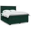 vidaXL Cama box spring con colch&oacute;n terciopelo verde oscuro 180x200 cm