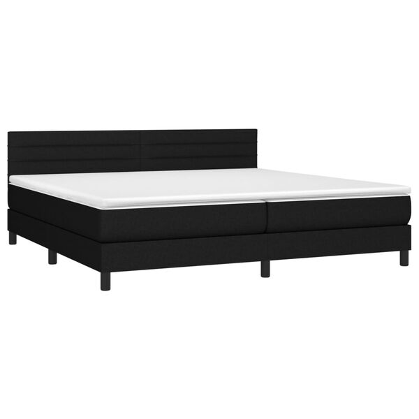 vidaXL Cama box spring con colch&oacute;n tela negro 200x200 cm