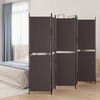vidaXL Biombo divisor de 5 paneles de tela marr&oacute;n 250x180 cm