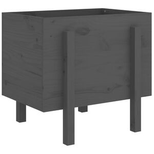 vidaXL Jardinera de madera maciza de pino gris 62x50x57 cm