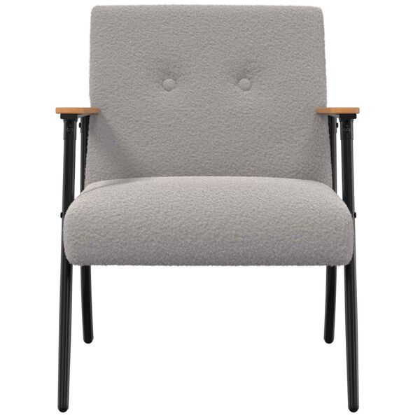 vidaXL sill&oacute;n Gris Claro 59 x 75 x 78 cm Tejido parecido a lana rizada