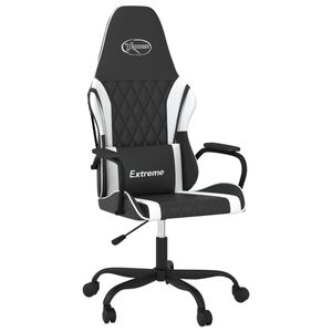 vidaXL Silla gaming cuero sint&eacute;tico negro y blanco