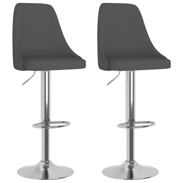 vidaXL Taburetes de cocina 2 unidades tela gris oscuro