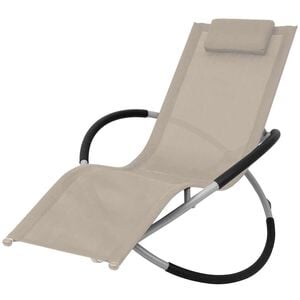 vidaXL Tumbona geom&eacute;trica de jard&iacute;n acero color crema