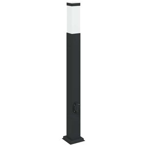 vidaXL Baliza de luz con toma de corriente de 80 cm, color negro, IP44