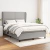 vidaXL Cama box spring con colch&oacute;n tela gris claro 140x190 cm