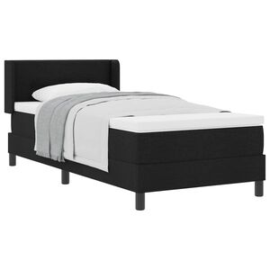 vidaXL Cama tipo Box Spring con colch&oacute;n Negro 200 x 100 cm Poli&eacute;ster