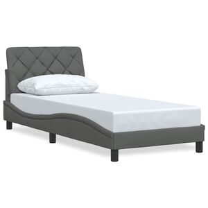 vidaXL Estructura de cama sin colch&oacute;n tela gris oscuro 80x200 cm