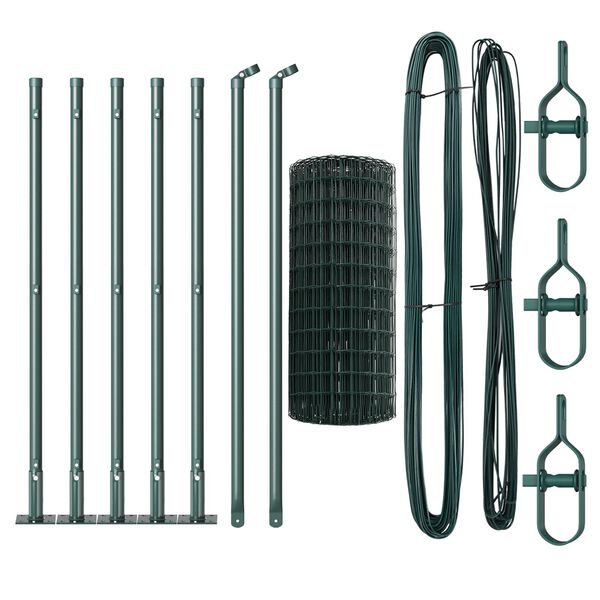 vidaXL Valla con Poste Verde 0,4 x 10 m Acero y PVC