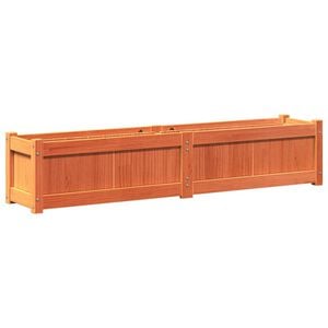 vidaXL Jardinera exterior madera maciza pino marr&oacute;n cera 150x31x31 cm