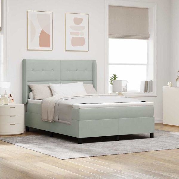 vidaXL Cama tipo Box Spring Gris claro 160 x 200 cm Terciopelo