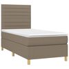 vidaXL Cama box spring con colch&oacute;n tela gris taupe 80x200 cm